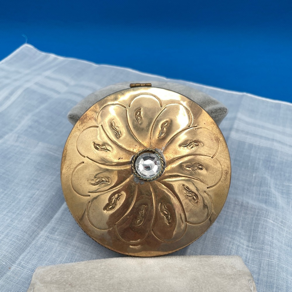 Lisbeth Dahl Vintage Brass Women Unisex 3in Decorative Vanity Box